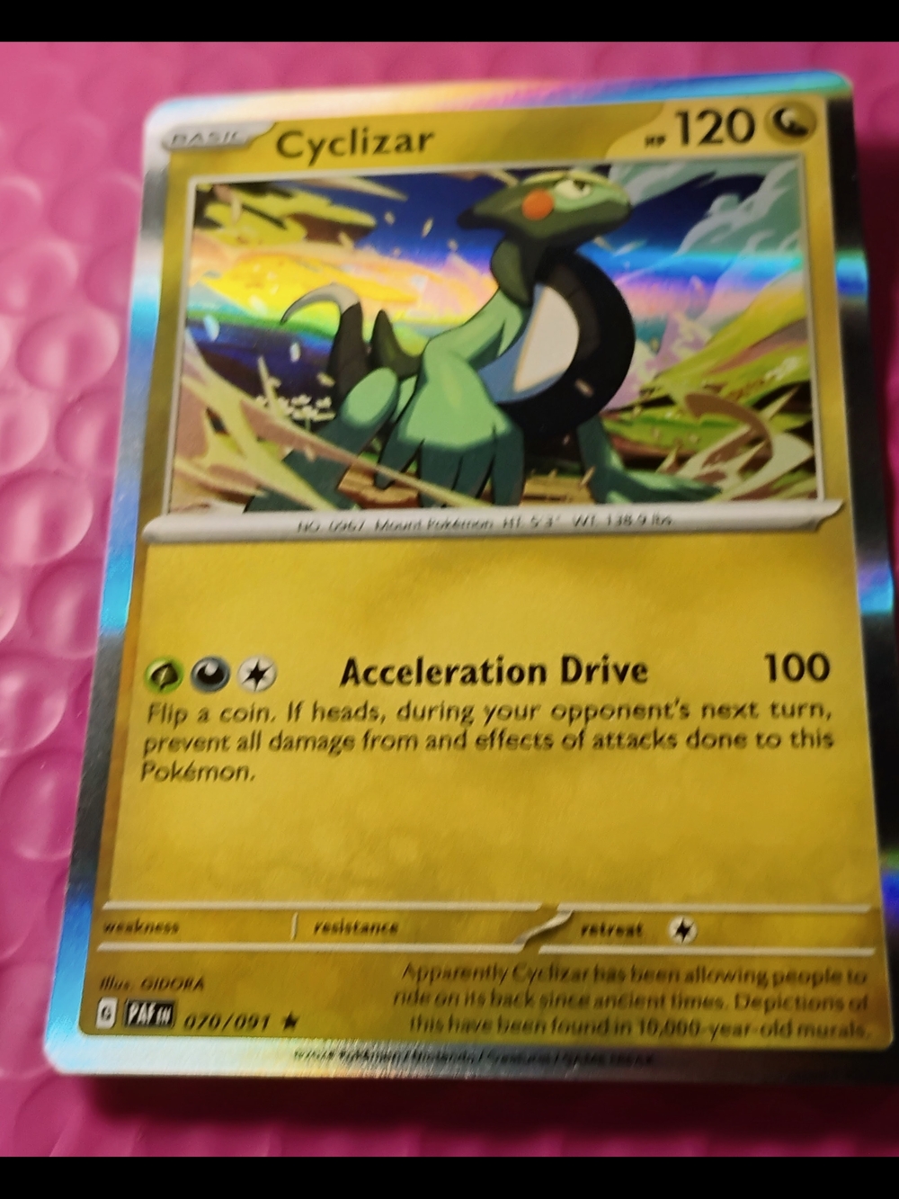 Cyclizar Pokémon Holo Card - Yellow Accent #070/091 Rare Black Star